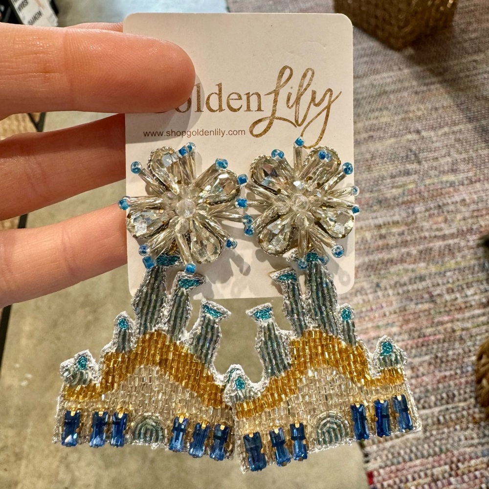 Big Castle Beaded Earrings
